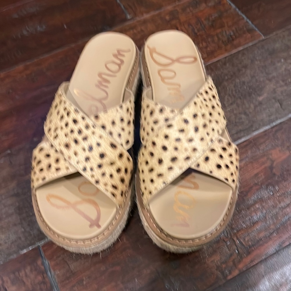 Very Gently Loved Calfhair Sam Edelman Slides
